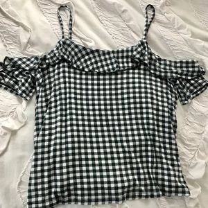 Cold Shoulder Gingham Top